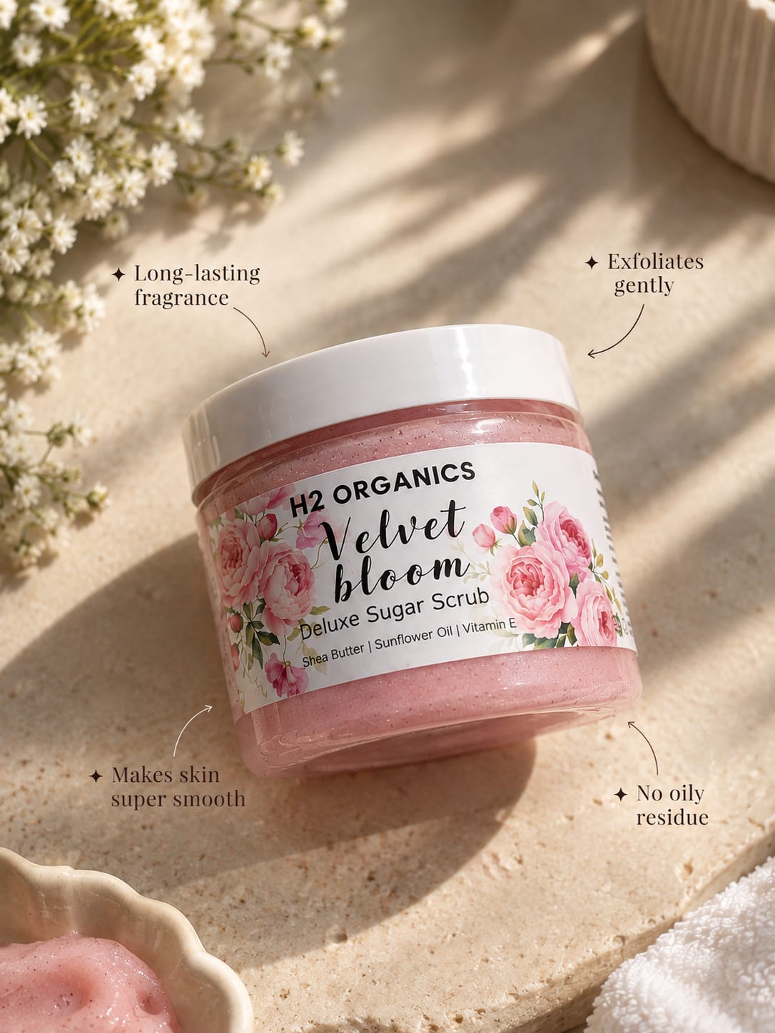 Velvet Bloom Sugar Scrub | Luxury Exfoliating Body Scrub