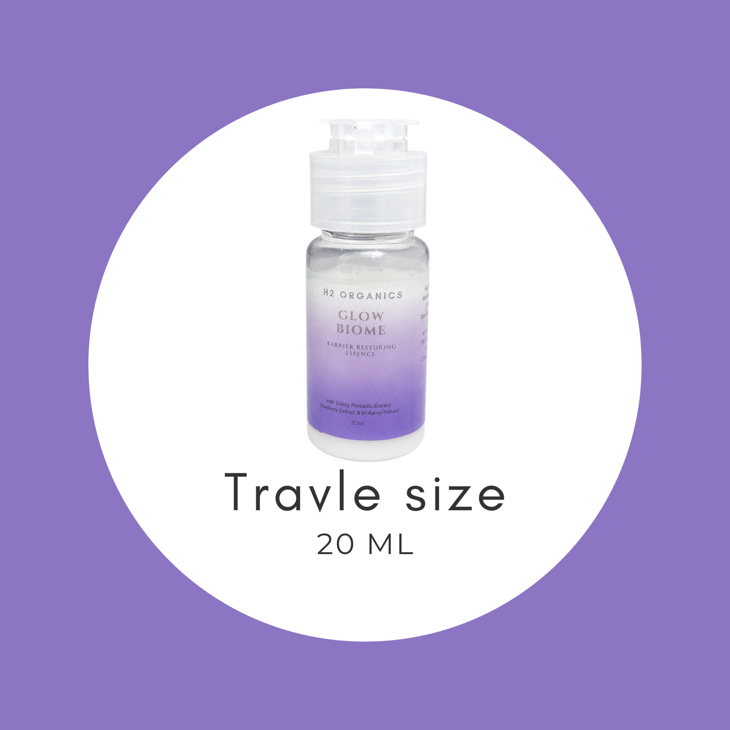 Glow biome Barrier Essence - Travel size 20ml | H2 Organics